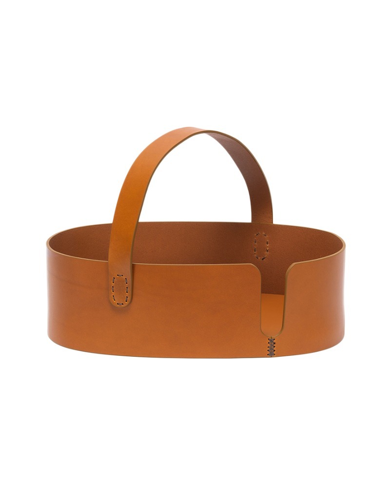 Oval tray leather case - 한손