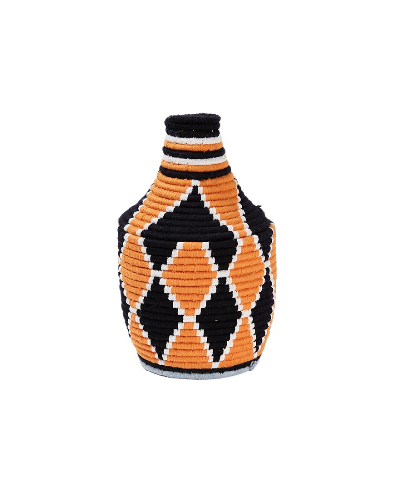 Moroccan Handmade Picnic Basket M / Orange