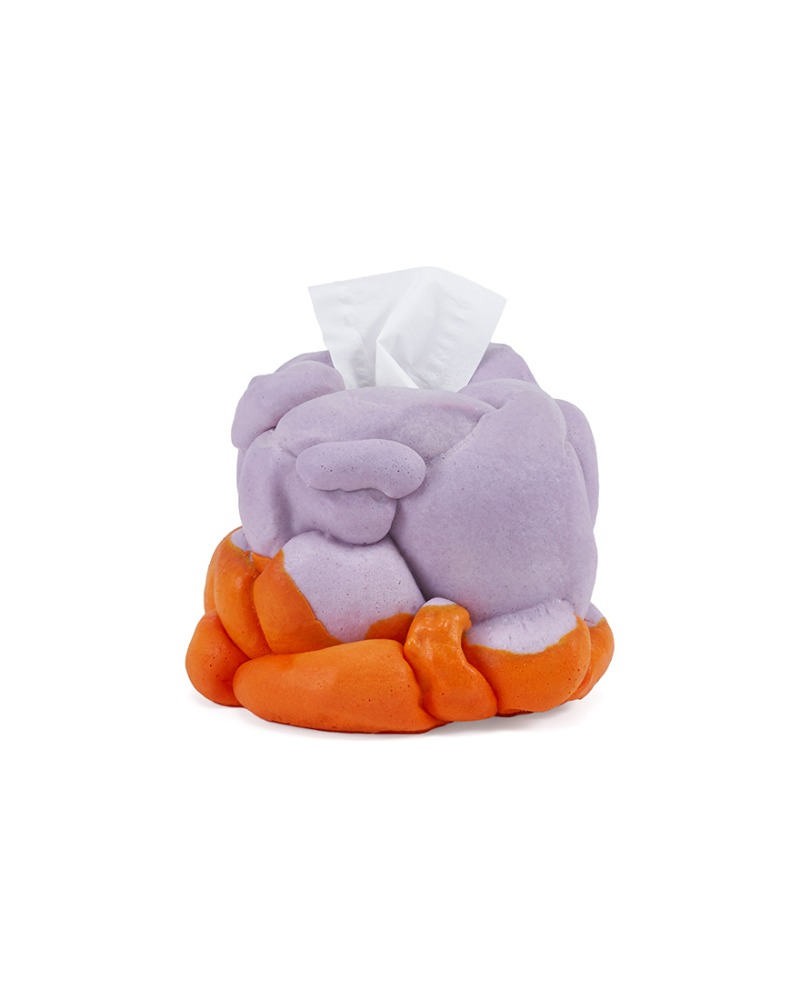 Pebble tissue case - purple, orange