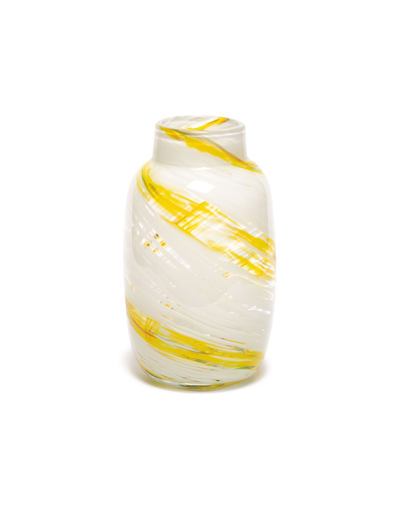 Splash Vase Round - M, Lemon swirl