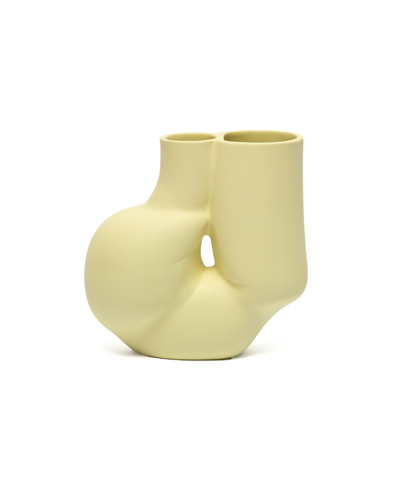 [Family Sale] 화병 W&amp;S Chubby vase - Soft yellow