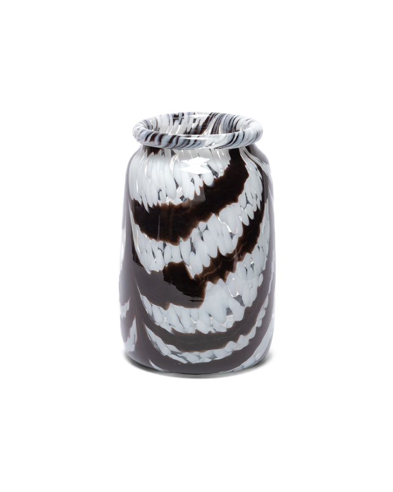 [Family Sale] 화병 Splash Vase Roll Neck - L , Coffee And White