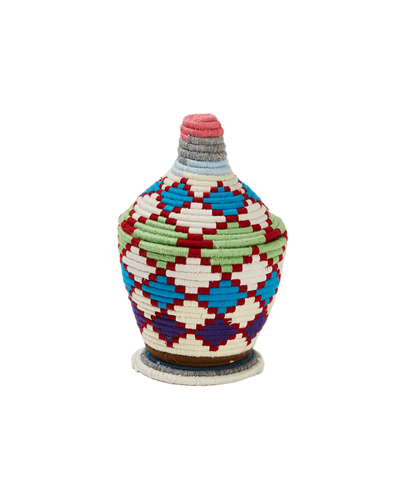 Moroccan Handmade Picnic Basket M / Emerald