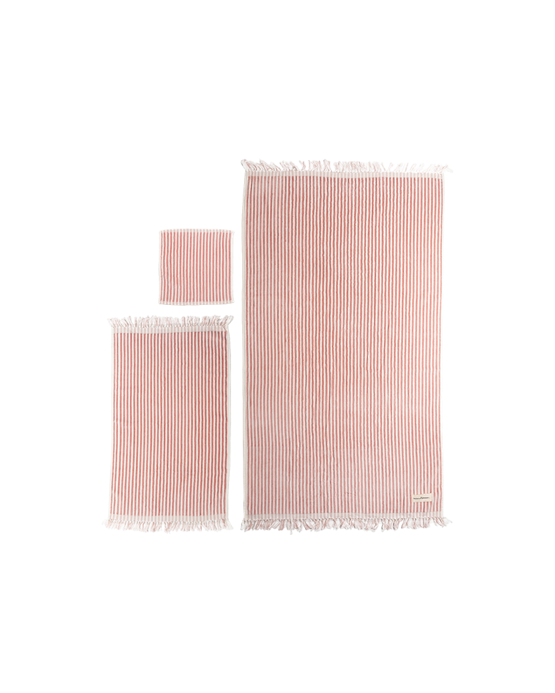 바스 타월 세트 - Lauren&#039;s Pink Stripe